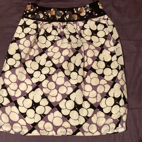 Floreat Silk Embroidered Beaded Sequin Bubbles Skirt Black purple Gold white XS - Picture 3 of 8